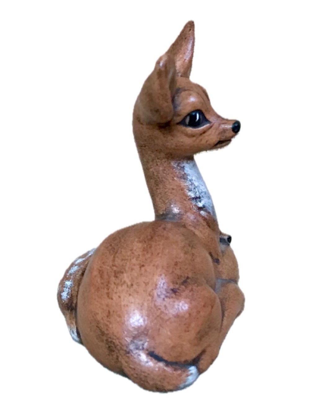 Vintage Handmade Ceramic Deer Figurine Doe & Fawn Cottagecore Woodland Rustic - Picture 4 of 7